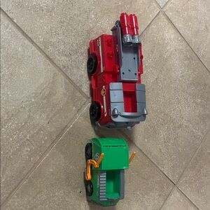 Paw Patrol Red and Green Rescue Vehicles